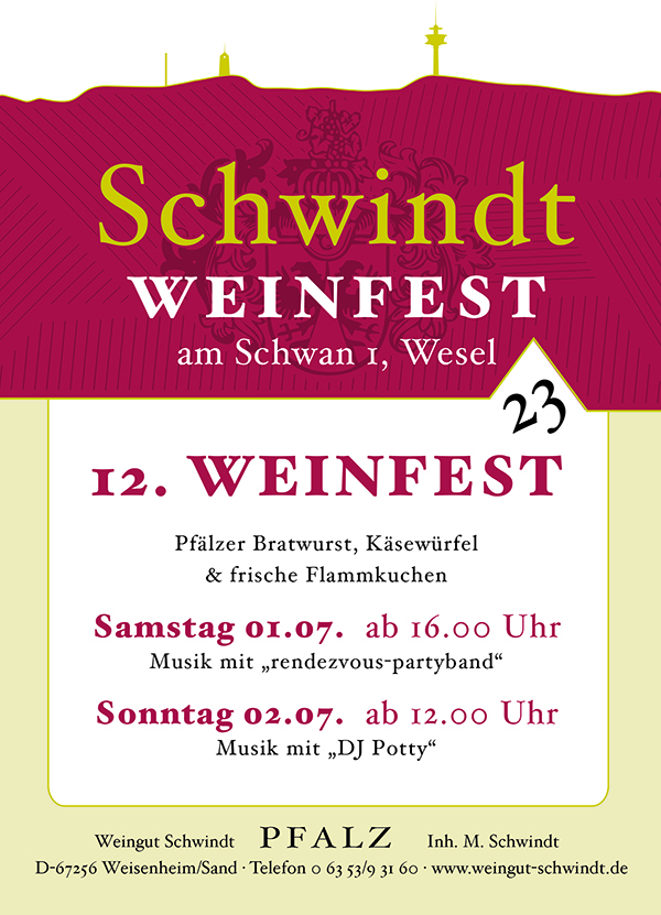 Flyer Weinfest Wesel 2023