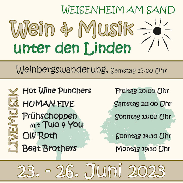 Flyer Wein & Musik unter den Linden